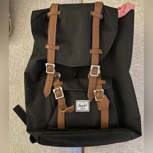 Herschel Supply Company Black Backpack with Brown Straps